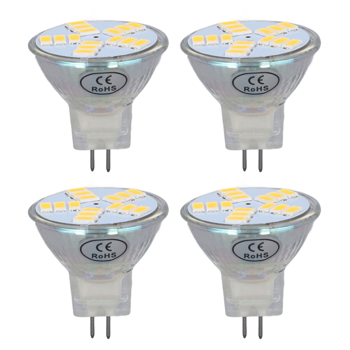 4Pcs MR11 LED Bulb 5W 500lm Bulb Replacement with 15 Beads Double Pin Base for Spotlight Landscape LampWarm White