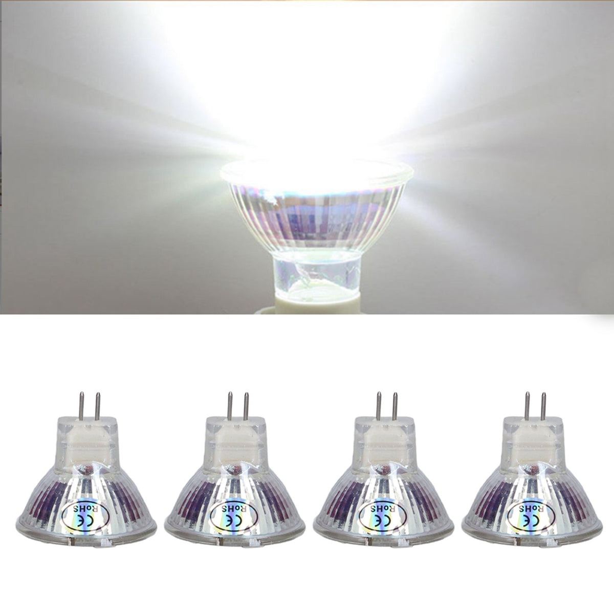 4Pcs MR11 LED Bulb 5W 500lm Bulb Replacement with 15 Beads Double Pin Base for Spotlight Landscape LampCold White