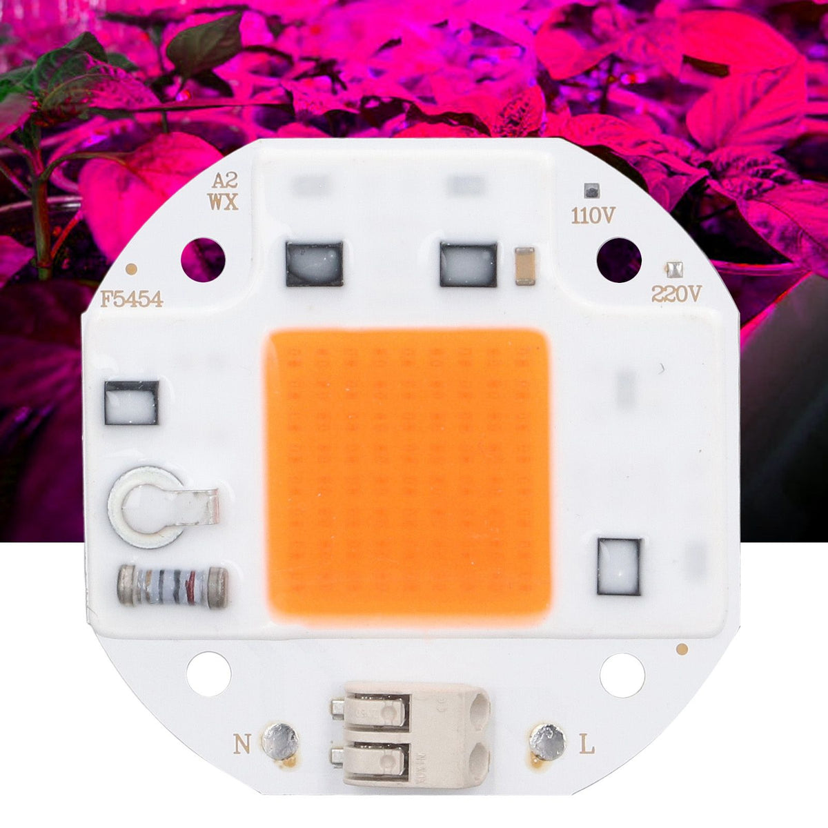 High Power LED Chip Plant Grow Light 380‑800NM COB Lamp Beads Drive Free for DIY Hydroponic Growing Light 220V70W