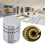 LED Aluminum Spiral Hole Wall Light Heat Resistance 3W Dimmable Spiral Lamp 90-100LM AC85‑265VWarm White