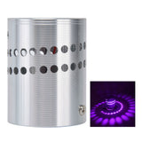 LED Aluminum Spiral Hole Wall Light Corrosion Resistance 3W Dimmable Spiral Lamp for Porch Living RoomPurple