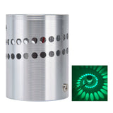 LED Aluminum Spiral Hole Wall Light Corrosion Resistance 3W Dimmable Spiral Lamp for Porch Living RoomGreen - Extra Image