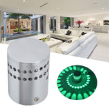 LED Aluminum Spiral Hole Wall Light Corrosion Resistance 3W Dimmable Spiral Lamp for Porch Living RoomGreen