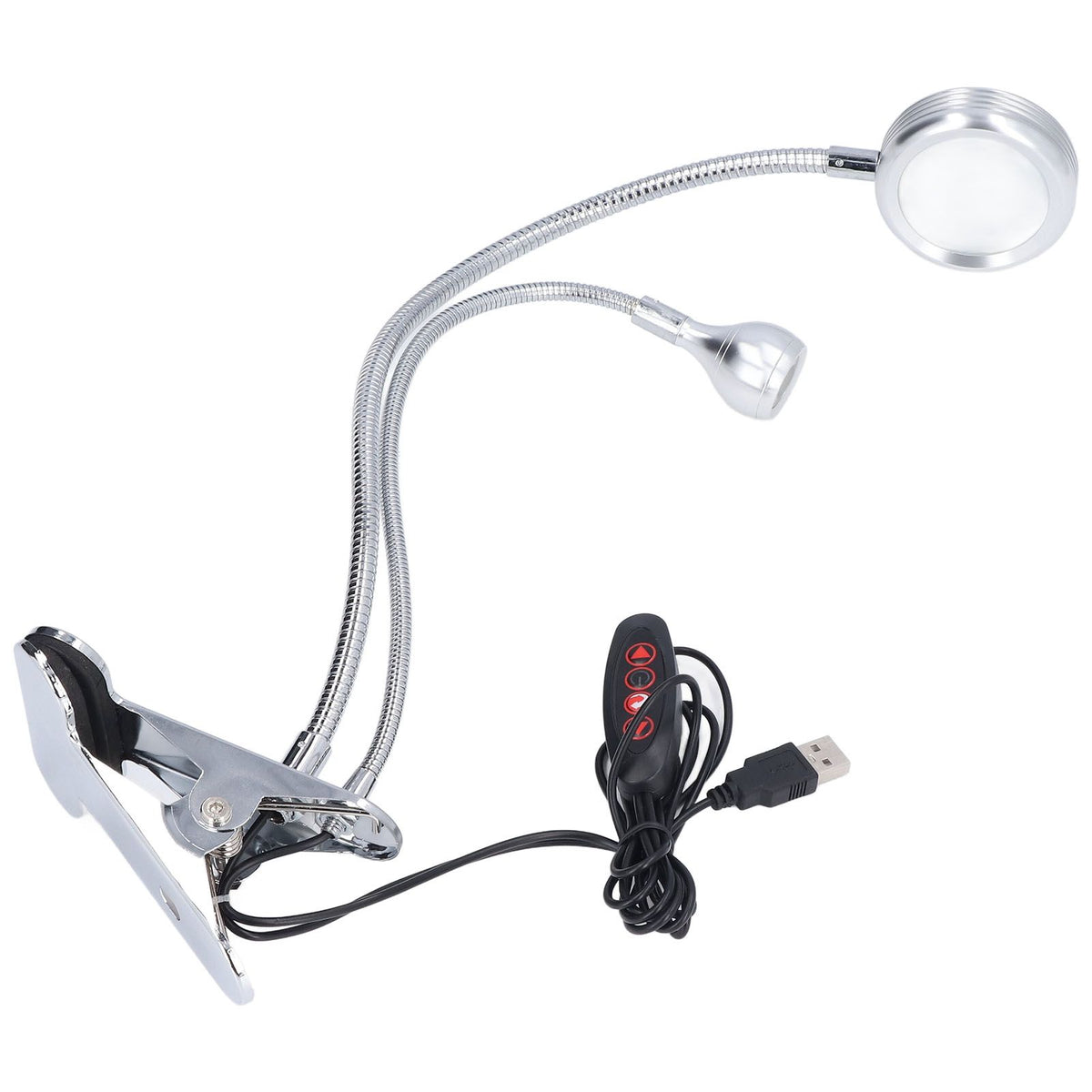 Clip Desk Lamp 10 Gear Adjustable LED Double Head Gooseneck Table Lamp Reading Lamp for Bedroom
