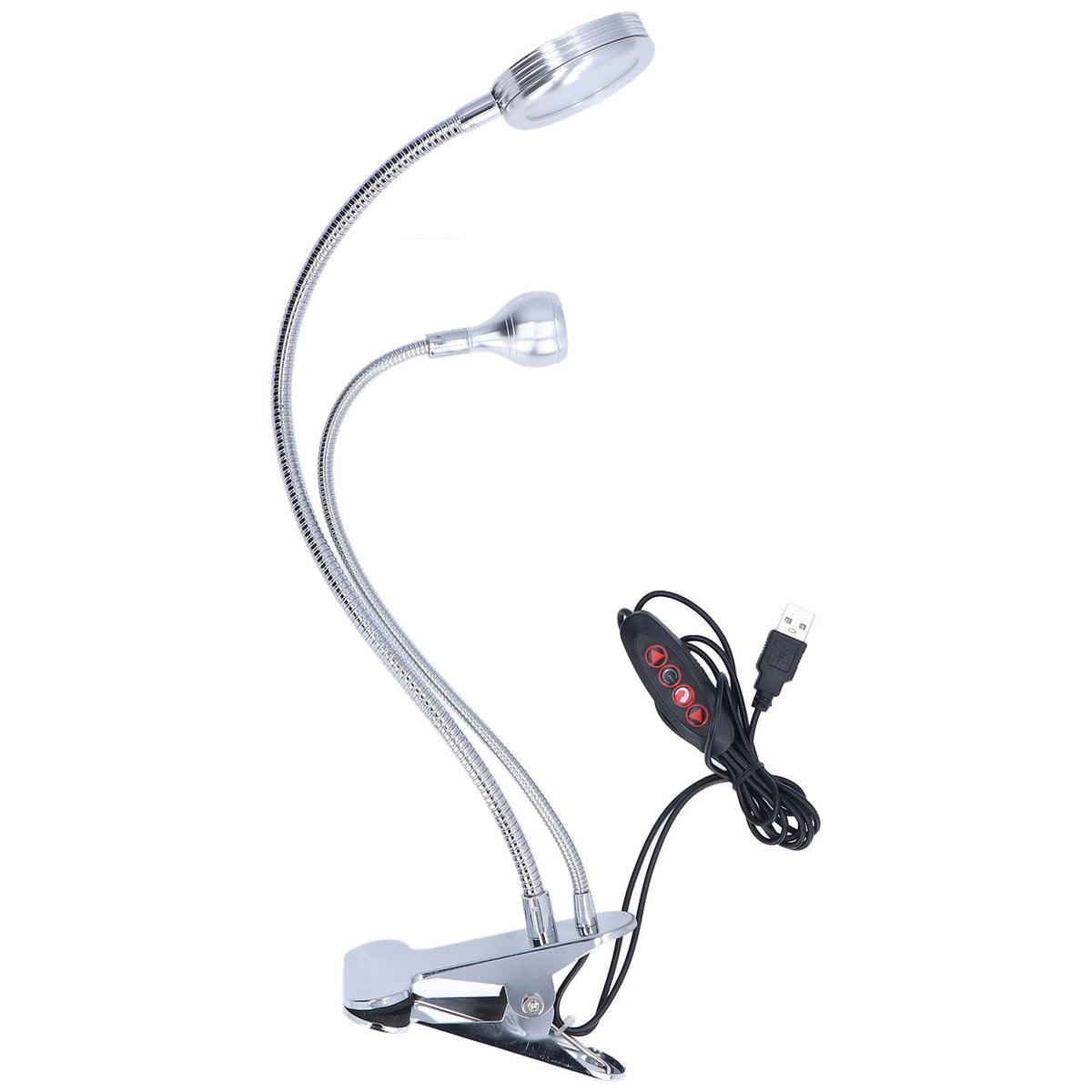 Clip Desk Lamp 10 Gear Adjustable LED Double Head Gooseneck Table Lamp Reading Lamp for Bedroom