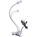 Clip Desk Lamp 10 Gear Adjustable LED Double Head Gooseneck Table Lamp Reading Lamp for Bedroom - Top-Down View
