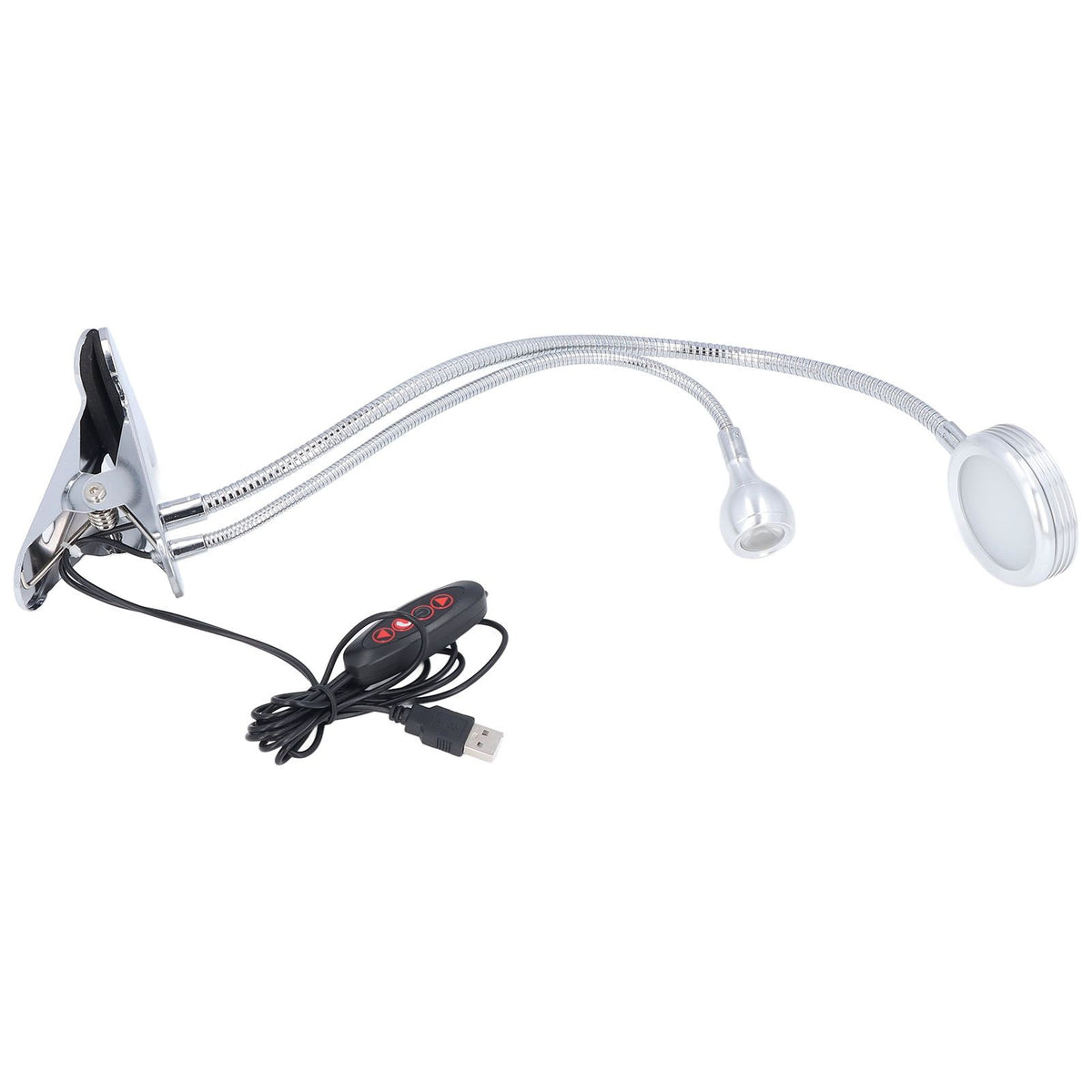 Clip Desk Lamp 10 Gear Adjustable LED Double Head Gooseneck Table Lamp Reading Lamp for Bedroom