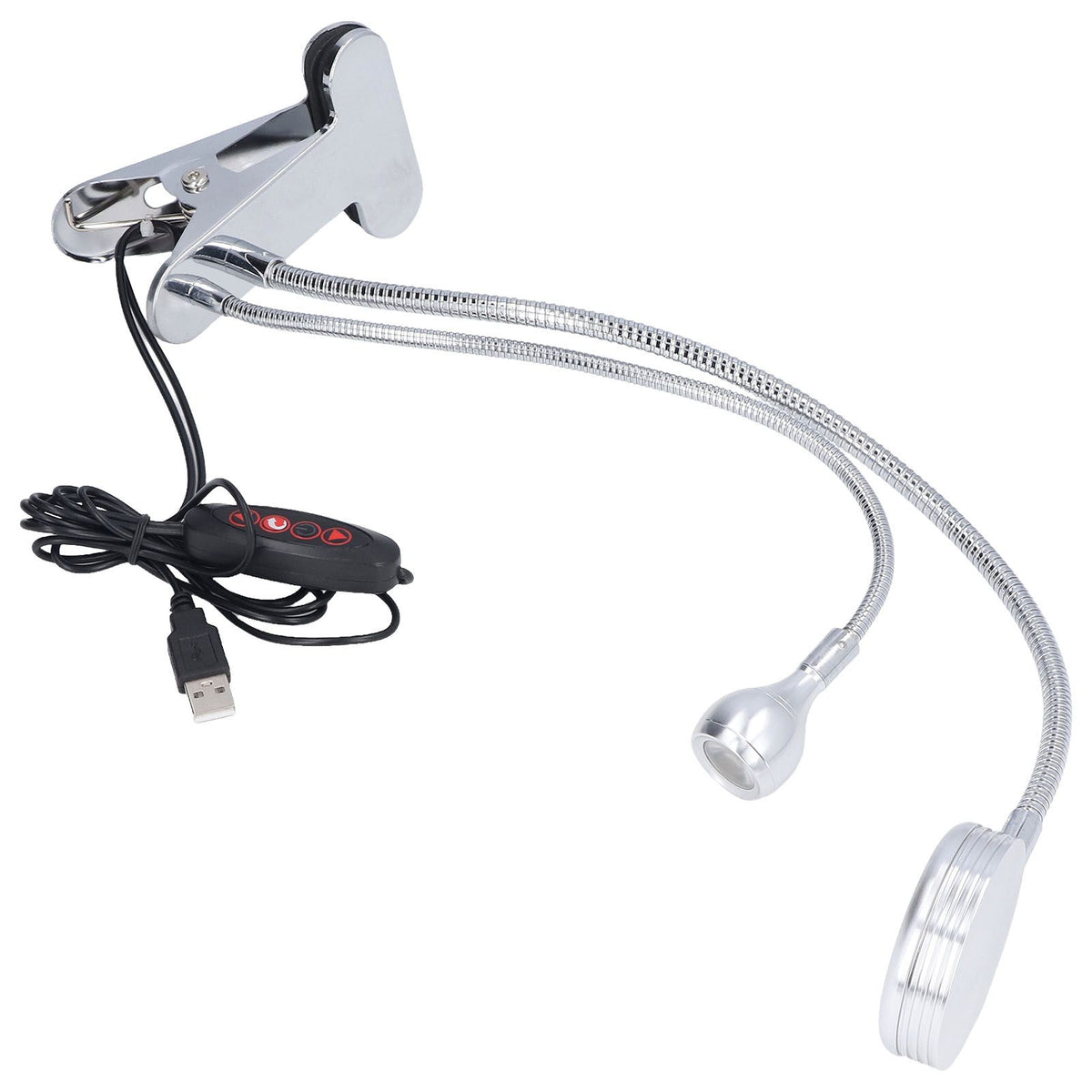 Clip Desk Lamp 10 Gear Adjustable LED Double Head Gooseneck Table Lamp Reading Lamp for Bedroom