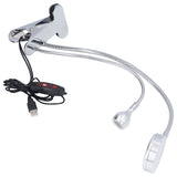 Clip Desk Lamp 10 Gear Adjustable LED Double Head Gooseneck Table Lamp Reading Lamp for Bedroom - Close-Up Angle