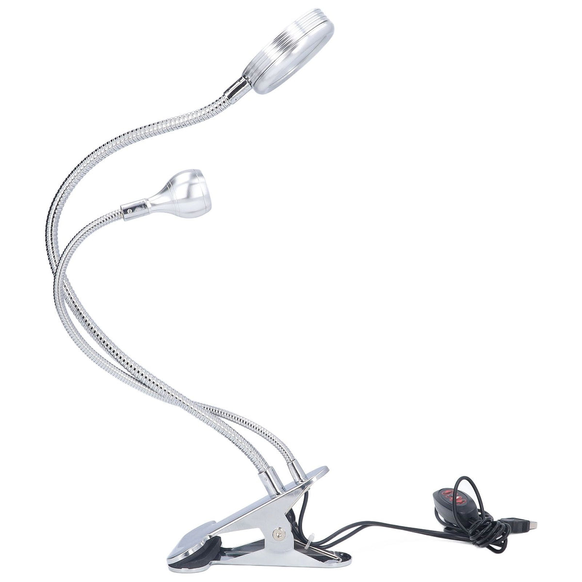 Clip Desk Lamp 10 Gear Adjustable LED Double Head Gooseneck Table Lamp Reading Lamp for Bedroom