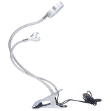 Clip Desk Lamp 10 Gear Adjustable LED Double Head Gooseneck Table Lamp Reading Lamp for Bedroom