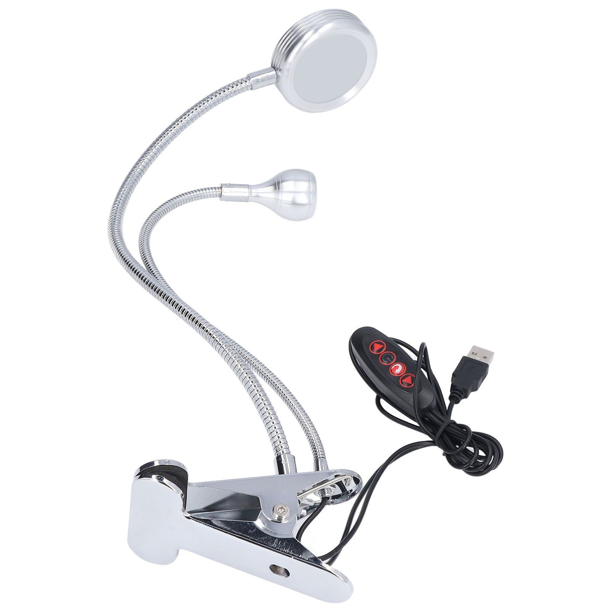 Clip Desk Lamp 10 Gear Adjustable LED Double Head Gooseneck Table Lamp Reading Lamp for Bedroom