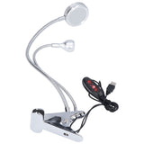 Clip Desk Lamp 10 Gear Adjustable LED Double Head Gooseneck Table Lamp Reading Lamp for Bedroom - Extra Image