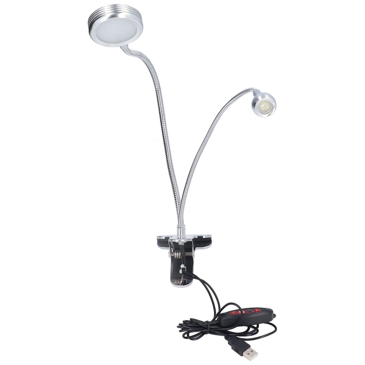 Clip Desk Lamp 10 Gear Adjustable LED Double Head Gooseneck Table Lamp Reading Lamp for Bedroom