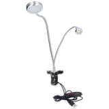 Clip Desk Lamp 10 Gear Adjustable LED Double Head Gooseneck Table Lamp Reading Lamp for Bedroom
