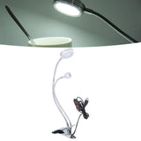 Clip Desk Lamp 10 Gear Adjustable LED Double Head Gooseneck Table Lamp Reading Lamp for Bedroom