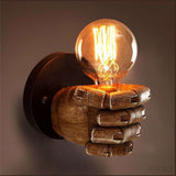 Wall Light Decoration Holder Novelty Fist Shape Wall Lamp Holder Wall Art Decoration for Bar Restaurant Cafe Left Hand - 45-Degree Angle
