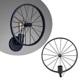 Wall Lamp Decorative Wheel Light Retro Industrial Style Iron for Balcony Corridor Black