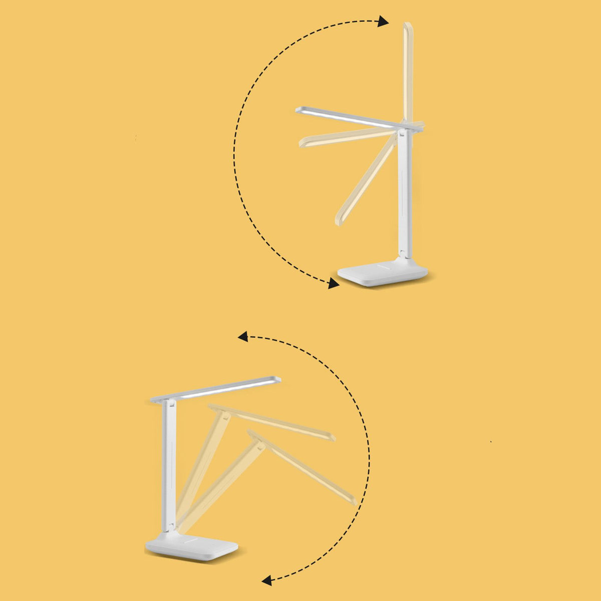Table Lamp Eye Protection Touch Dimming Plug In 180 Degree Flip Folding Stand Design LED Learning Desk Lamp