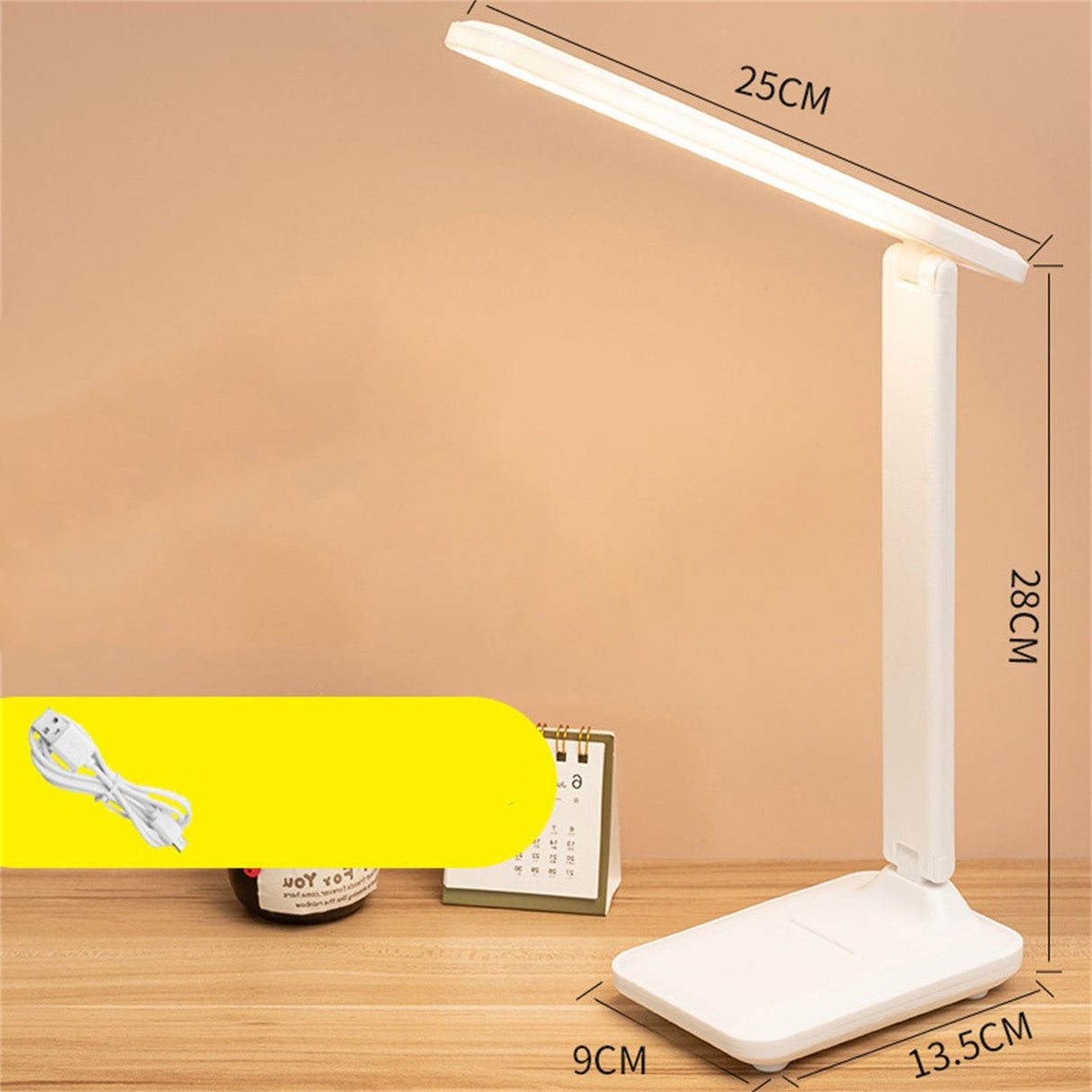 Table Lamp Eye Protection Touch Dimming Charging 180 Degree Flip Folding Stand Design LED Learning Desk Lamp Rechargeable Version