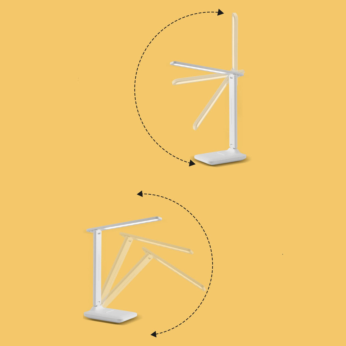 Table Lamp Eye Protection Touch Dimming Charging 180 Degree Flip Folding Stand Design LED Learning Desk Lamp Rechargeable Version