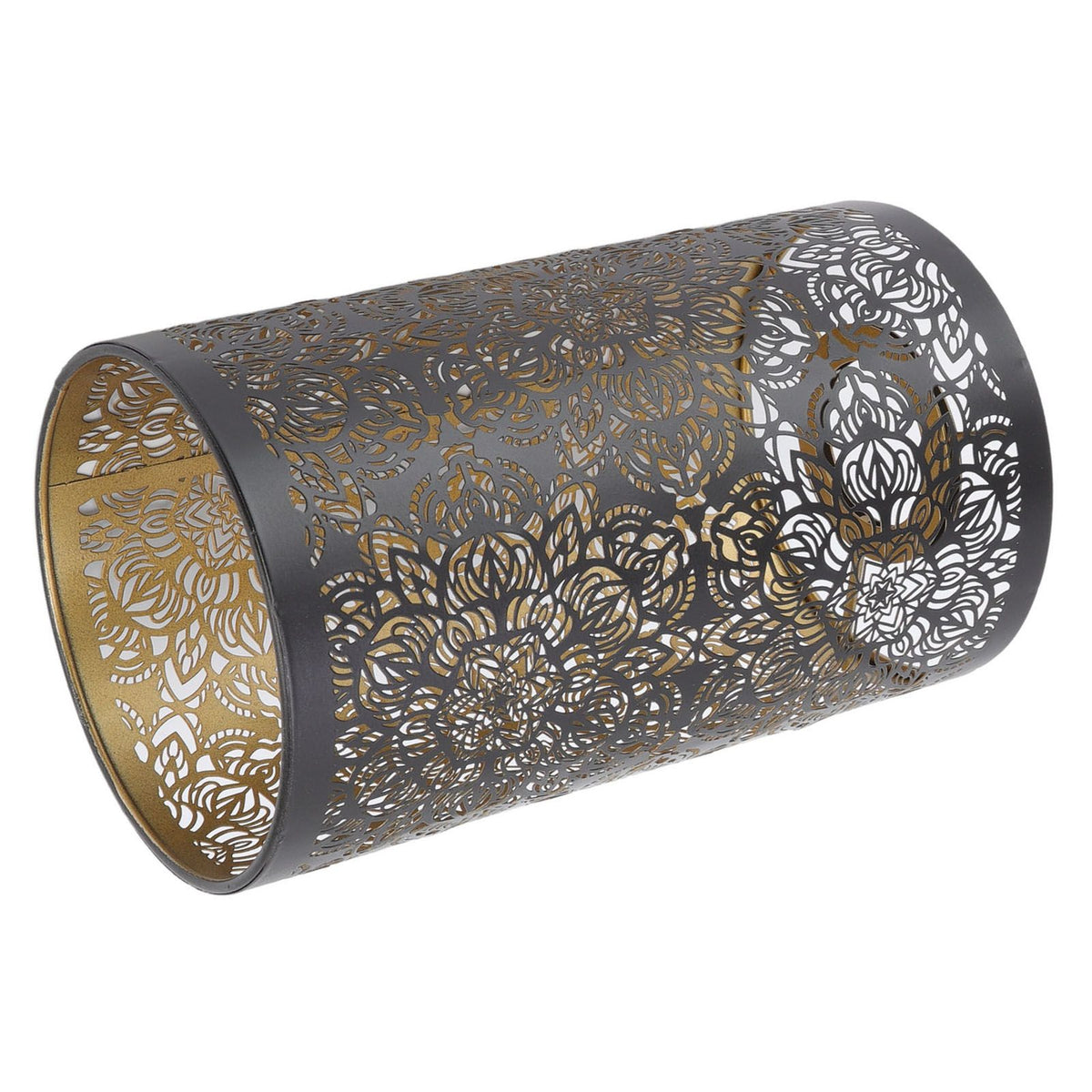 Lamp Shade Hollow Carving Metal Cylindrical Circular Pattern E27 E26 Detachable Decorative Nightstand Table Lamp Shade
