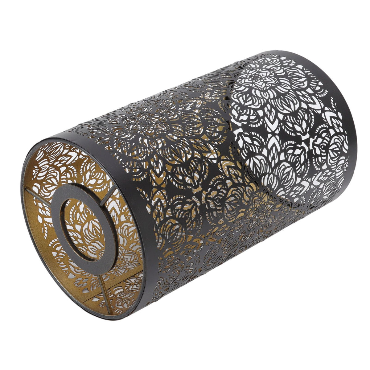 Lamp Shade Hollow Carving Metal Cylindrical Circular Pattern E27 E26 Detachable Decorative Nightstand Table Lamp Shade