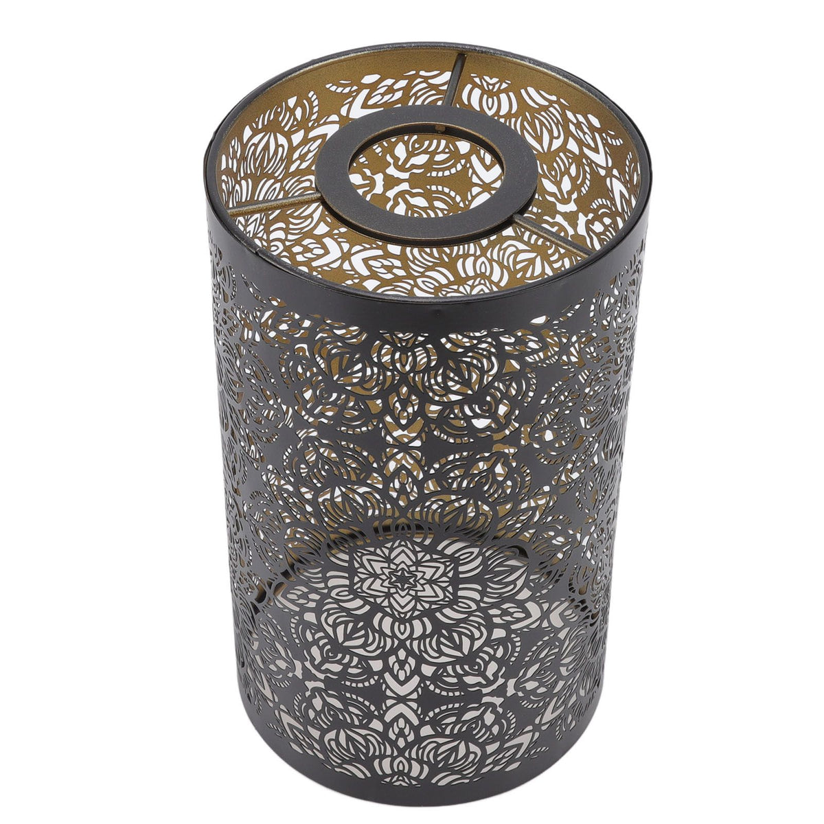 Lamp Shade Hollow Carving Metal Cylindrical Circular Pattern E27 E26 Detachable Decorative Nightstand Table Lamp Shade