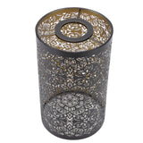Lamp Shade Hollow Carving Metal Cylindrical Circular Pattern E27 E26 Detachable Decorative Nightstand Table Lamp Shade - Close-Up Angle