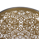 Lamp Shade Hollow Carving Metal Cylindrical Circular Pattern E27 E26 Detachable Decorative Nightstand Table Lamp Shade - Extra Image