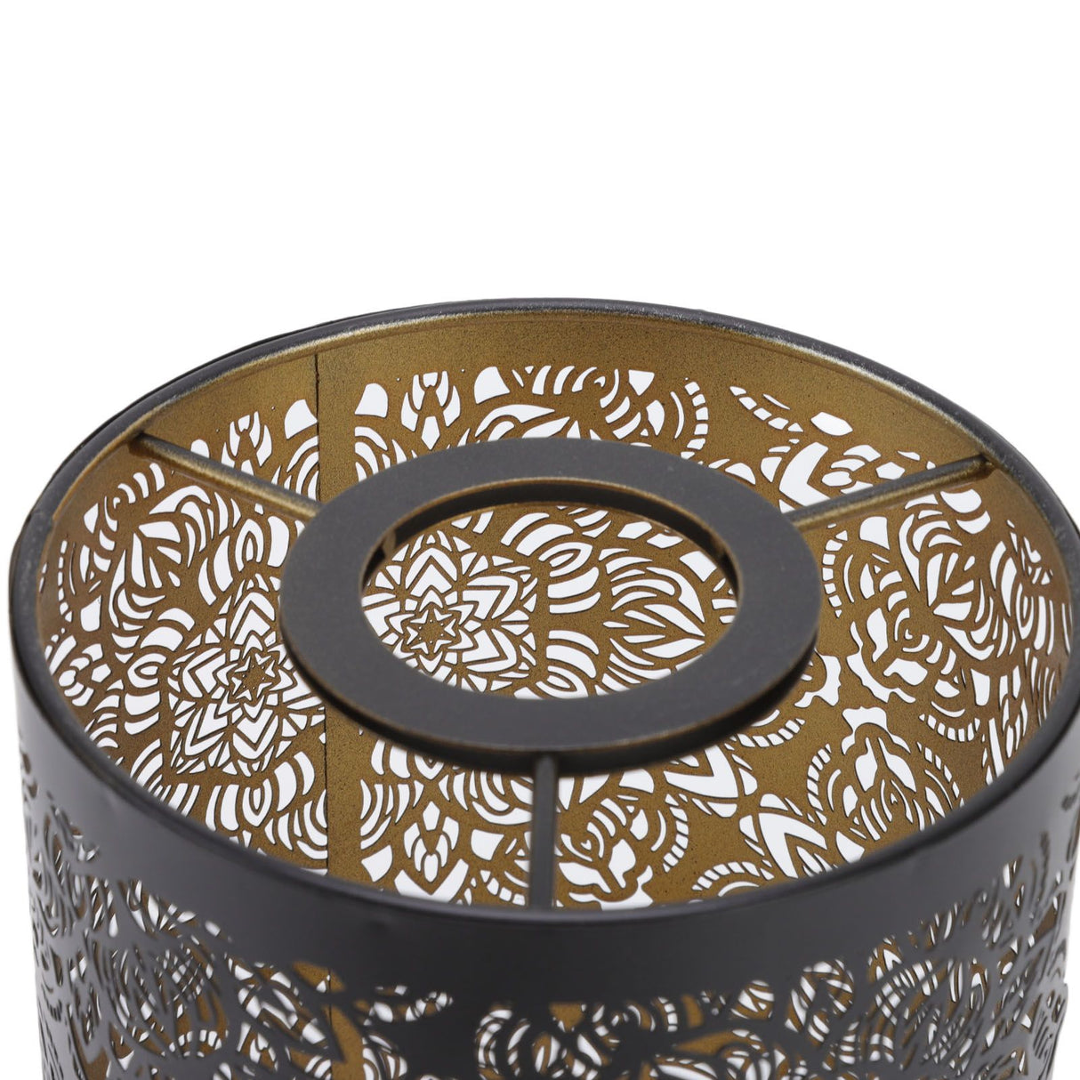 Lamp Shade Hollow Carving Metal Cylindrical Circular Pattern E27 E26 Detachable Decorative Nightstand Table Lamp Shade