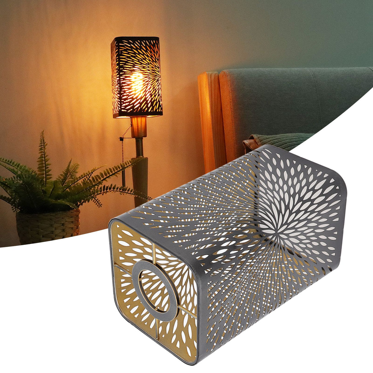 Lamp Shade Wrought Iron Hollow Design Modern Style Detachable Table Lamp Shade for E27 E26 Lamp Holder