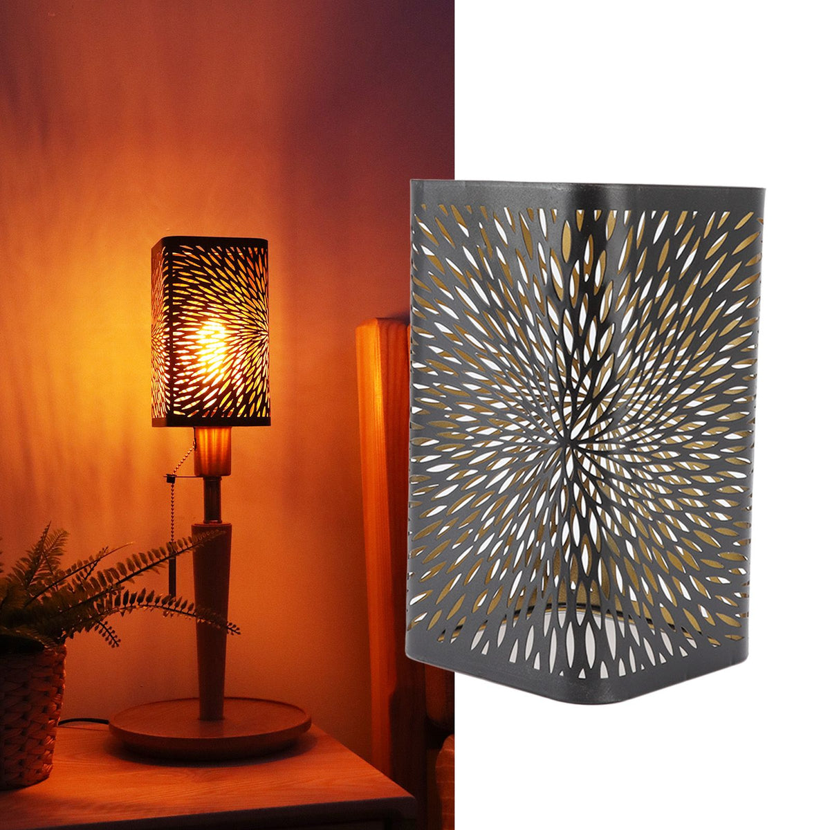 Lamp Shade Wrought Iron Hollow Design Modern Style Detachable Table Lamp Shade for E27 E26 Lamp Holder