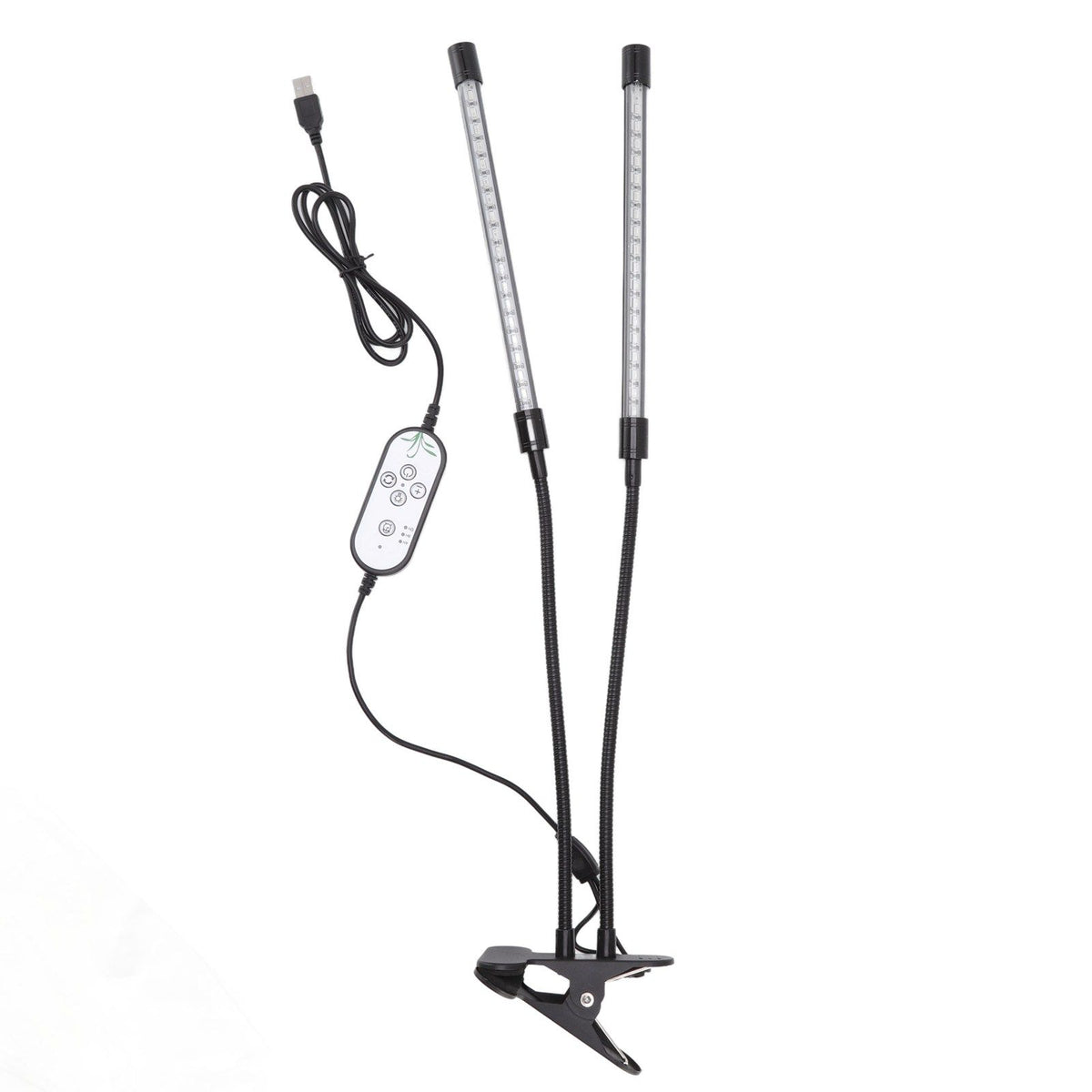 Plant Grow Light Dimmable Timing Full Spectrum USB Powered Dual Head Clip On LED Plant Lamp for Indoor 30W
