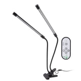Plant Grow Light Dimmable Timing Full Spectrum USB Powered Dual Head Clip On LED Plant Lamp for Indoor 30W - Front View