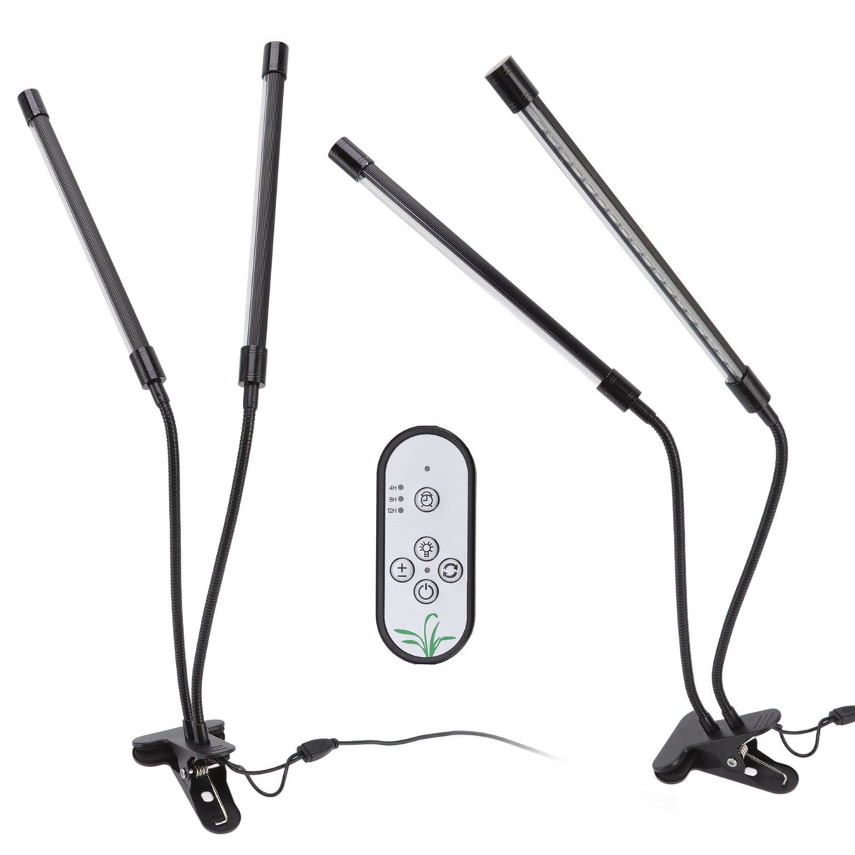 Plant Grow Light Dimmable Timing Full Spectrum USB Powered Dual Head Clip On LED Plant Lamp for Indoor 30W