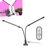 Plant Grow Light Dimmable Timing Full Spectrum USB Powered Dual Head Clip On LED Plant Lamp for Indoor 30W