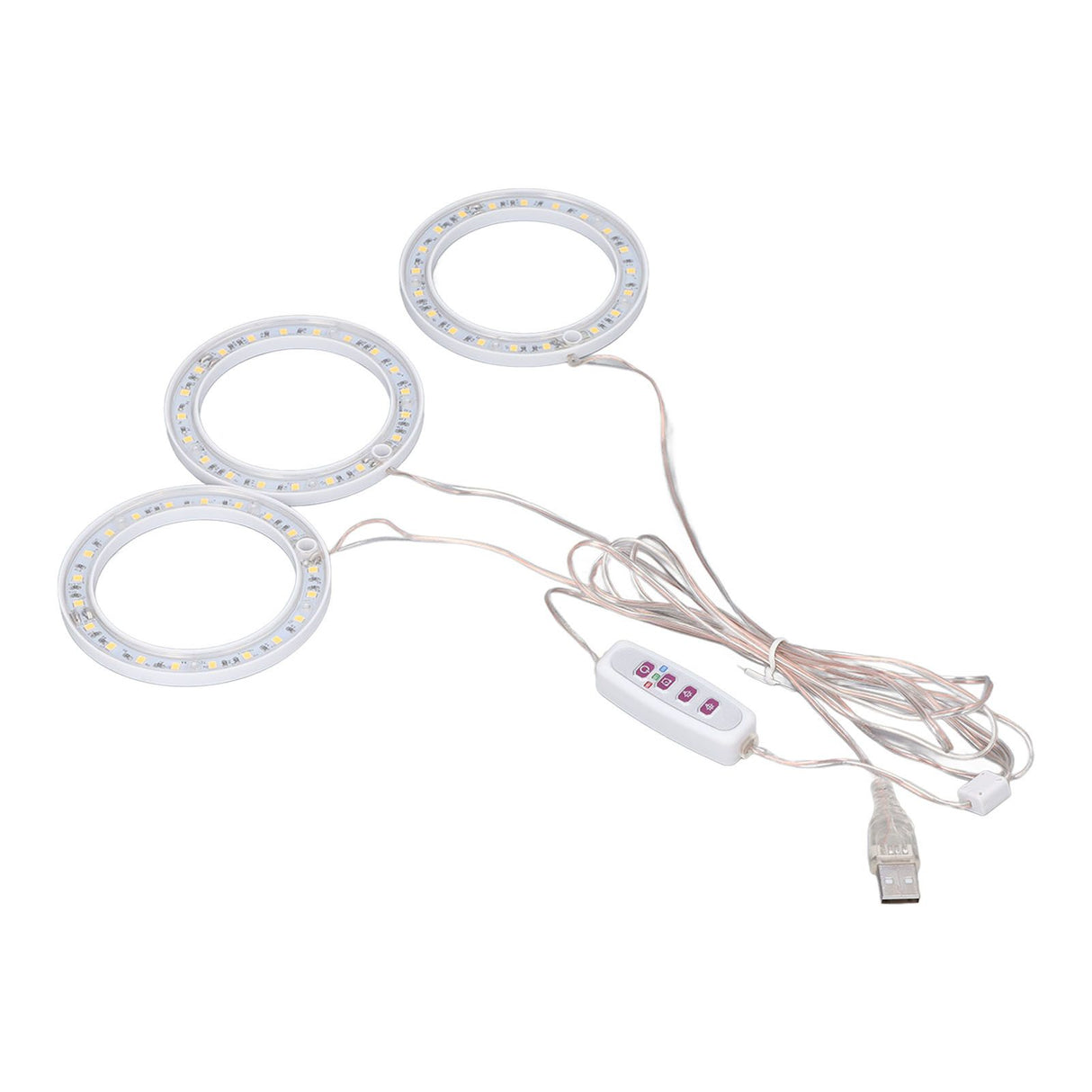 LED Plant Grow Lights Full Spectrum USB Growing Light Timing 5 Level Dimming for Indoor Plant Growing Pink Purple Light