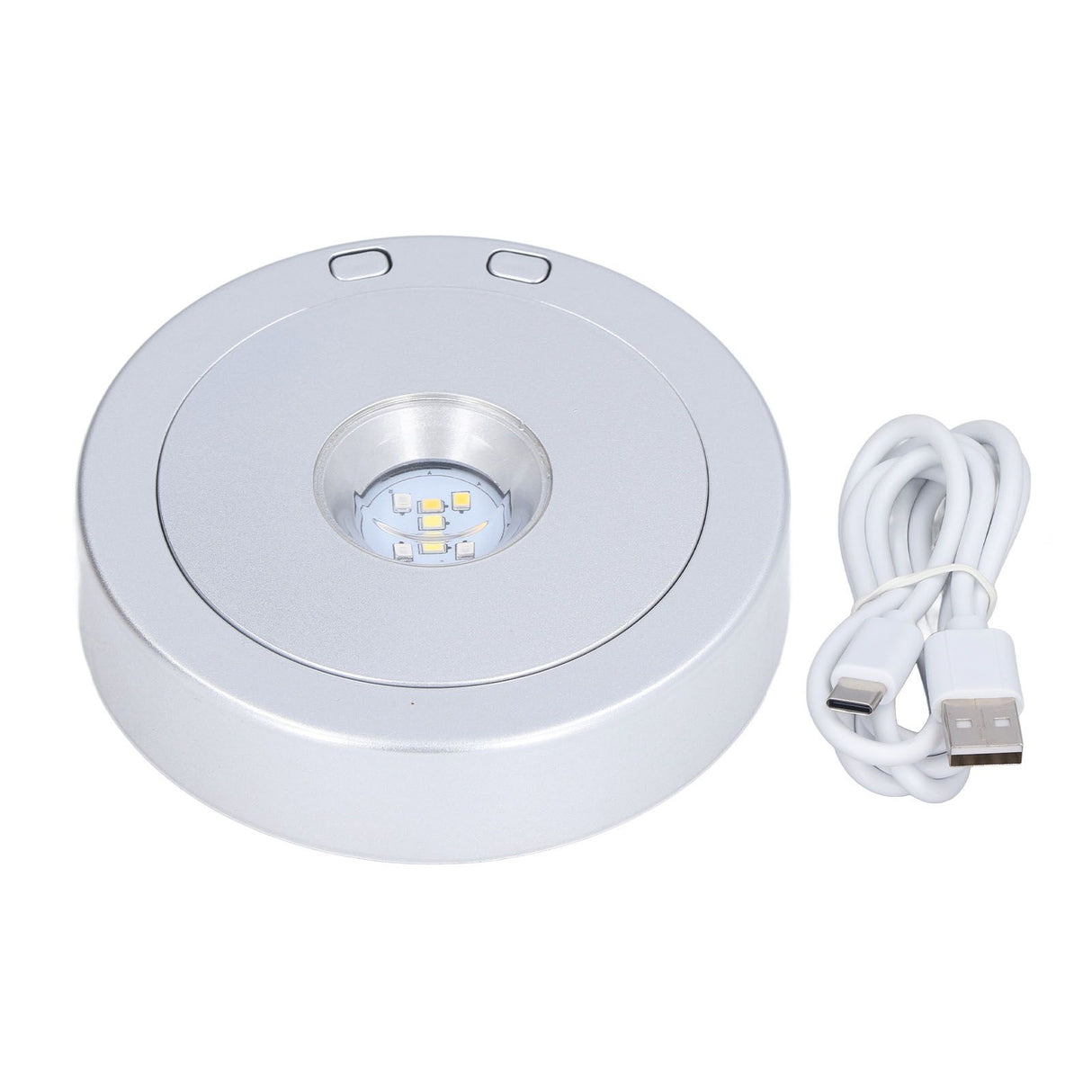 LED Display Base USB RGB Colorful Light Rotating Crystal Display Base Stand for Bottle Jewellery Handicraft