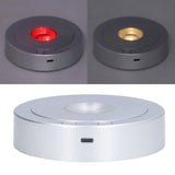 LED Display Base USB RGB Colorful Light Rotating Crystal Display Base Stand for Bottle Jewellery Handicraft - Low Angle