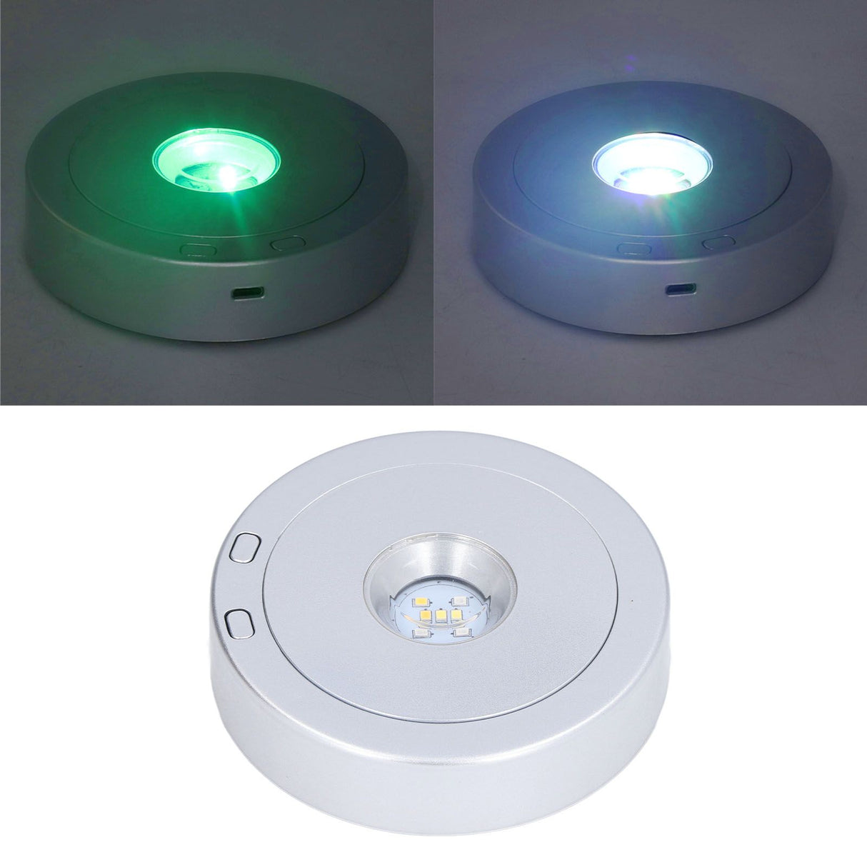 LED Display Base USB RGB Colorful Light Rotating Crystal Display Base Stand for Bottle Jewellery Handicraft