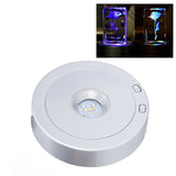 LED Display Base USB RGB Colorful Light Rotating Crystal Display Base Stand for Bottle Jewellery Handicraft