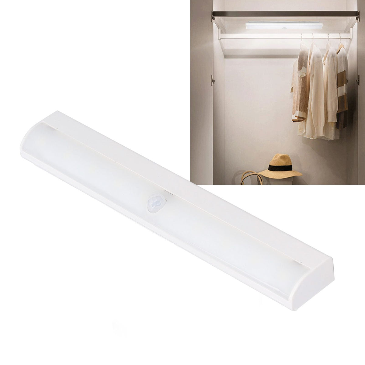 Motion Sensor LED Closet Light White Night Lamp Ultrathin for Kitchen Cabinet Bedroom Stairways
