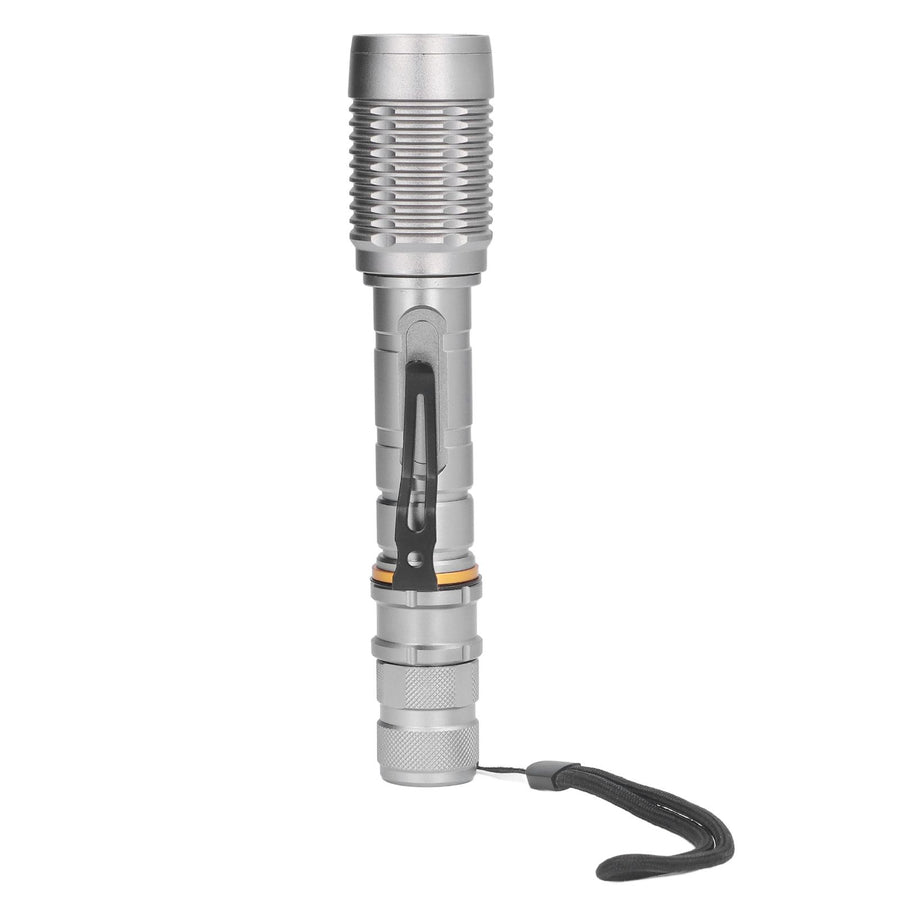 Telescopic Zoomable Flashlight 5 Lighting Modes 5000LM Waterproof Bright Flashlight for Outdoor Adventure Camping Home Gray