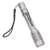 Telescopic Zoomable Flashlight 5 Lighting Modes 5000LM Waterproof Bright Flashlight for Outdoor Adventure Camping Home Gray - Side View
