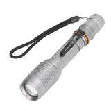 Telescopic Zoomable Flashlight 5 Lighting Modes 5000LM Waterproof Bright Flashlight for Outdoor Adventure Camping Home Gray