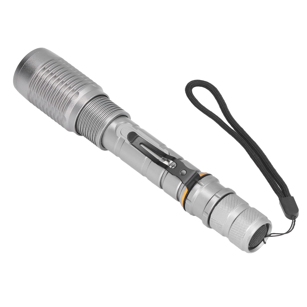 Telescopic Zoomable Flashlight 5 Lighting Modes 5000LM Waterproof Bright Flashlight for Outdoor Adventure Camping Home Gray
