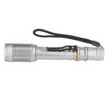 Telescopic Zoomable Flashlight 5 Lighting Modes 5000LM Waterproof Bright Flashlight for Outdoor Adventure Camping Home Gray - Rear View