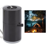 Electric Vacuum Pump USB Charging Inflatable Pump with 4 Lighting Gear for Outdoor Camping Black