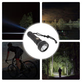 Flashlight Aluminum Alloy 8000lm Three Light Modes Waterproof Flashlight for Household Emergency Camping Hiking Traveling